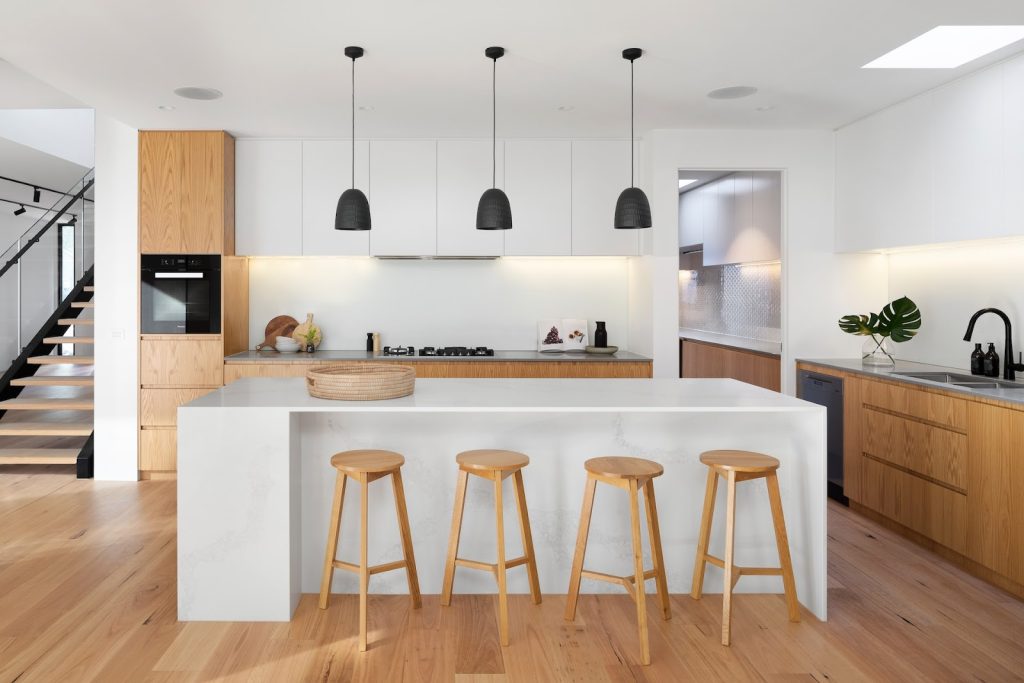 a modern white kitchen