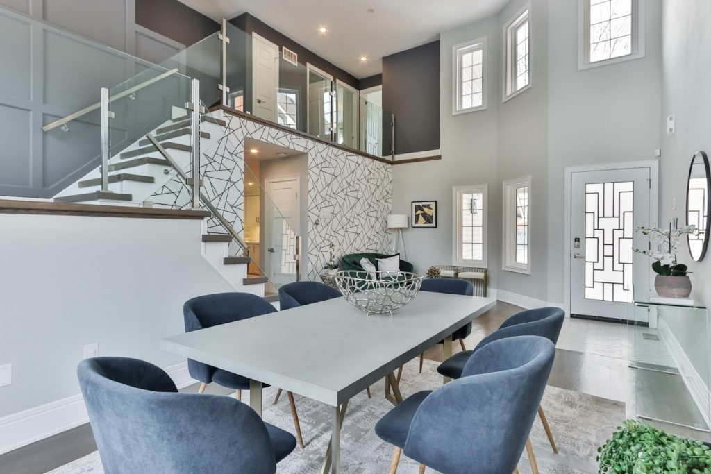 a living room in a luxury house