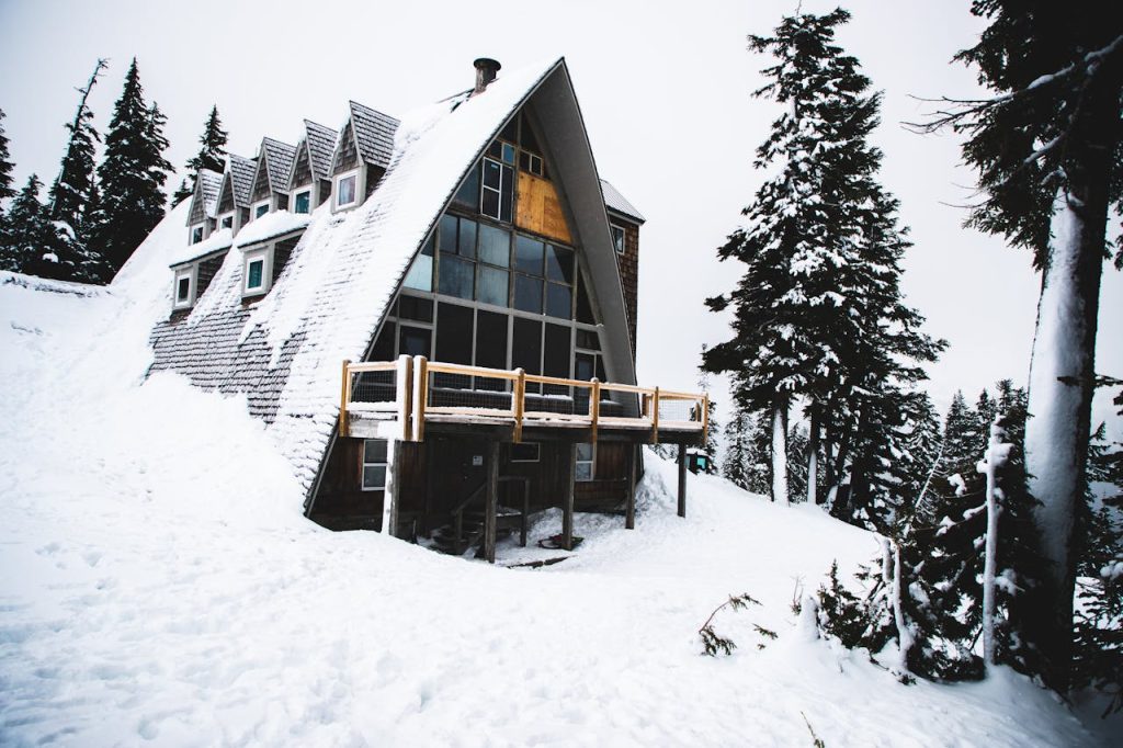 an a-frame mountain house