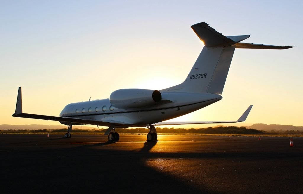 a private airplane at an airport