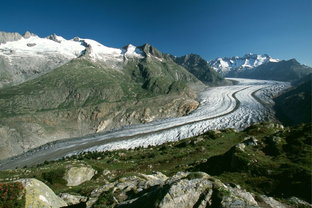 a road on the Aletsch Glacier